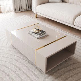 KONFERENČNÝ STOLÍK SANTINO KAŠMÍR VYSOKÝ LESK / ZLATÝ