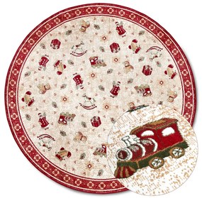 Červený okrúhly koberec s vianočným motívom s prímesou bavlny ø 200 cm Toy's Delight Red Christmas – Villeroy&Boch