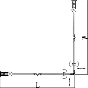 BPS-koupelny Štvorcový sprchový kút HYD-SK08B-M 90x90 čierna/transparent - bez vaničky