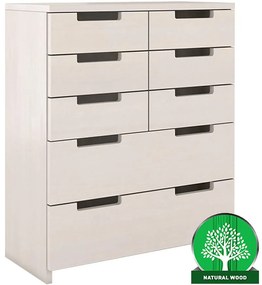 Komoda drevená borovica 8s Skandica Spectrum Biely
