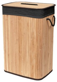 Čierny/v prírodnej farbe bambusový kôš na bielizeň 78 l Bamboo – Compactor