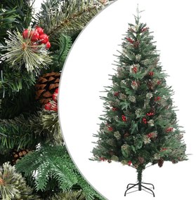Vianočný stromček s borovicovými šiškami zelený 195 cm PVC a PE 340527