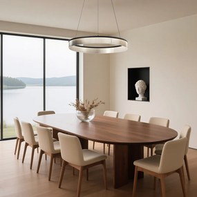 Moderné závesné svietidlo čierne 78 cm vrátane LED s 3-stupňovým stmievaním - Anello Chandelier