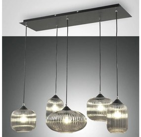 Fabas Luce 3627-48-126 - Luster na lanku GILLIS 5xE27/40W/230V šedá/čierna