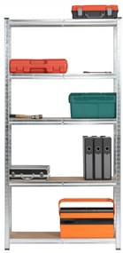 Set 2 kovových regálov 90x30x180 cm strieborný