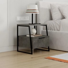 Nočný stolík Houseland Pal retro sivý