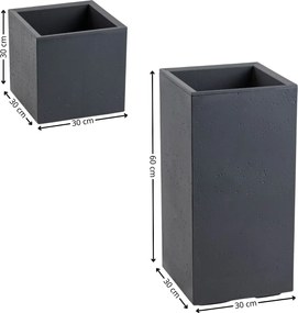 Sada 2 ks květináčů BETONIQUE 30x30/30x60 cm - výber z 4 prevedení