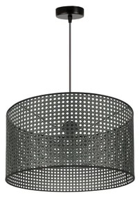 Duolla - Luster na lanku ROLLER RATTAN 1xE27/15W/230V pr. 45 cm čierna