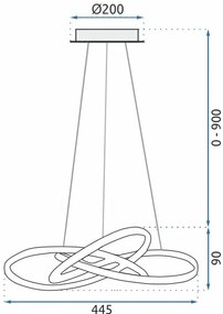 Toolight - Moderné LED kruhové závesné stropné svietidlo + diaľkové ovládanie APP390-CP, zlatá, OSW-06906