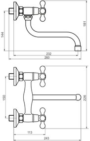 FERRO - drezová/umývadlová batéria ANTICA bronz