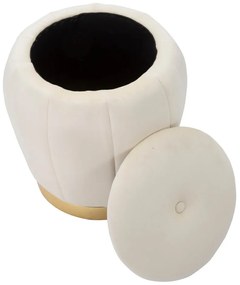 Krémový zamatový taburet Paris – Mauro Ferretti