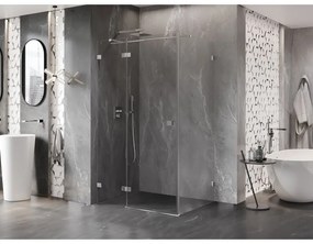 Mexen Lunar T, sklápací sprchový kút ľavý 80 x 100 cm, 8mm číre sklo, chrómový profil, 834T-080-100-01-00-L