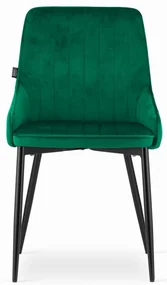 Set troch jedálenských stoličiek MONZA zelené (čierne nohy) (3ks)