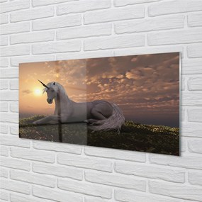 Obraz na akrylátovom skle Unicorn horské slnko 140x70 cm