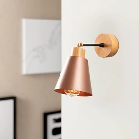 Nástenné svietidlo v medenej farbe/v prírodnej farbe ø 14 cm Manavgat – Opviq lights
