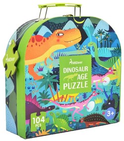 Puzzle v kufríku Mideer: Dinosaury 104ks