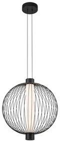 Závesné svietidlo Kyoto, 1x čierne drôtené tienidlo, (fi 43cm), b
