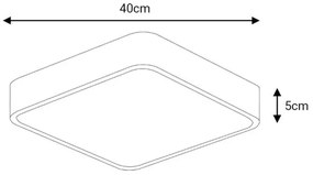 LED Stropné svietidlo FELIZ LED/40W/230V 4000K 40x40 cm čierna