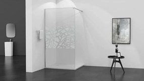 Mexen Kioto, sprchová zástena typu WALK-IN 140x200 cm, 8mm sklo s bielym vzorom, 800-140-000-00-85