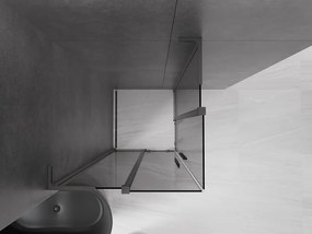 Mexen Velar L Duo, sprchový kút s posuvnými dverami 80 x 80 cm, 8mm šedé sklo, brúsený grafit, 871-080-080-02-43-66