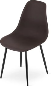 Set štyroch jedálenských stoličiek WAT tmavohnedý - čierne nohy (4 ks)