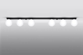 Čierne stropné svietidlo so skleneným tienidlom ø 12 cm Umerta – Sollux