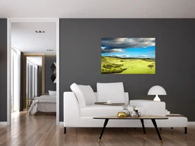 Obraz - Zelená krajina s pahorkami (90x60 cm)