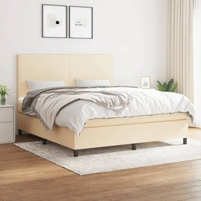 Posteľný rám boxspring s matracom krémový 160x200 cm látka 3141630