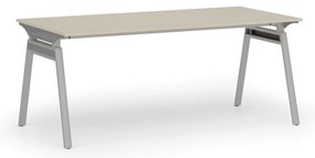 Kancelársky stôl PRIMO SIGMA, 180x90 cm, sivá podnož, breza