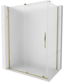 Mexen Velar, sprchový kút s posuvnými dverami 160 x 85 cm, 8mm sklo námraza, zlatá lesklá, 871-160-085-31-50