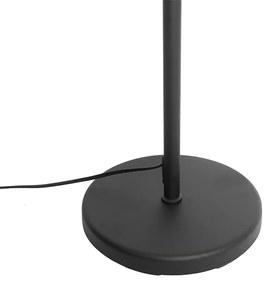 Stojaca lampa čierna s čiernym tienidlom a nastaviteľným ramenom - Ladas Deluxe