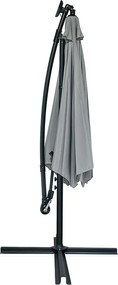 Veľký polohovateľný slnečník AVENBERG SUNNY LED 300, priemer 3M, sivá