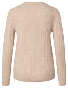 Pletený pulóver s vrkočovým vzorom, krémový