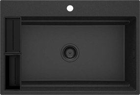 Deante Magnetic, 1-komorový granitový drez 760x520x220mm, grafitová metalíza, DEA-ZRM_G10B
