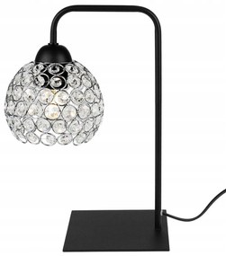 Stolná lampa Crystal, 1x strieborné krištáľové tienidlo