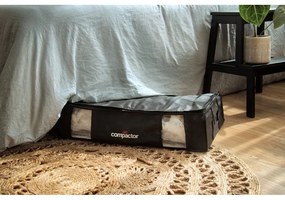 Čierny úložný box na oblečenie pod posteľ Compactor XXL Black Edition 3D, 145 l