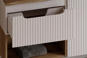 Comad Kúpeľňová skrinka s doskovým umývadlom set Nova Cashmere 100 kašmír/dub coast evoke