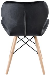 Jedálenská stolička MURET zamatová, čierna