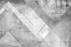 Tapeta šedá trojuholníková perspektíva - 150x100