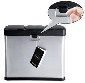 Odpadkový kôš 3 x 8 l strieborný
