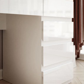 TOALETNÝ STOLÍK NESSIE ELITE 2 BIELY LESK + ZLATÝ