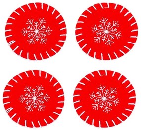 Červené podnosy s vianočným motívom v súprave 4 ks – Casa Selección
