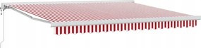 vidaXL Zvinovacia markíza Červená a Biela 400 × 300 cm Tkanina, kov