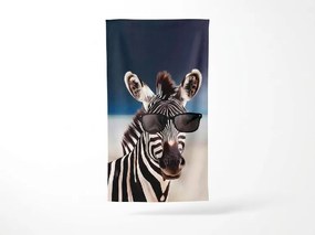 Rýchloschnúca XXL plážová osuška COOLARA čierno-biela 150 x 210 cm, 100% mikrovlákno