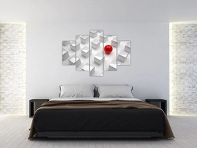 Obraz abstrakcie - kocky s guľou (150x105 cm)