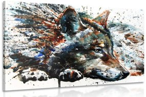 Obraz vlk v akvarelovom prevedení - 120x80