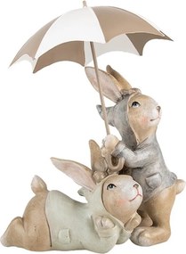 Dekorácia zajačikovia pod dáždnikom - 19*16*23 cm