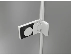 Mexen Lunar-F L, skladací sprchový kút ľavý 80 x 80 cm, 8mm číre sklo, biely profil, 836L-080-080-20-00-L