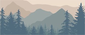 Obraz - Tyrkysové hory N⁰2 (120x50 cm)
