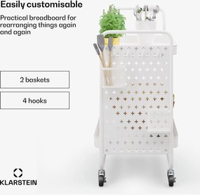 Klarstein Chibi , servírovací vozík, 2 police, kovový, koše, háčiky, mobilný